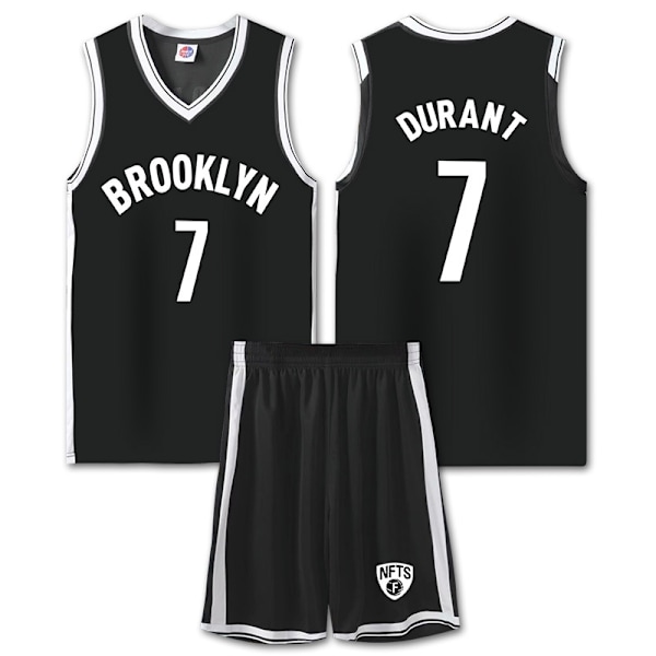 NBA basketboll uniform BKN svart dräkt nr 7 Durant - Perfekt 3XL (175-180cm)