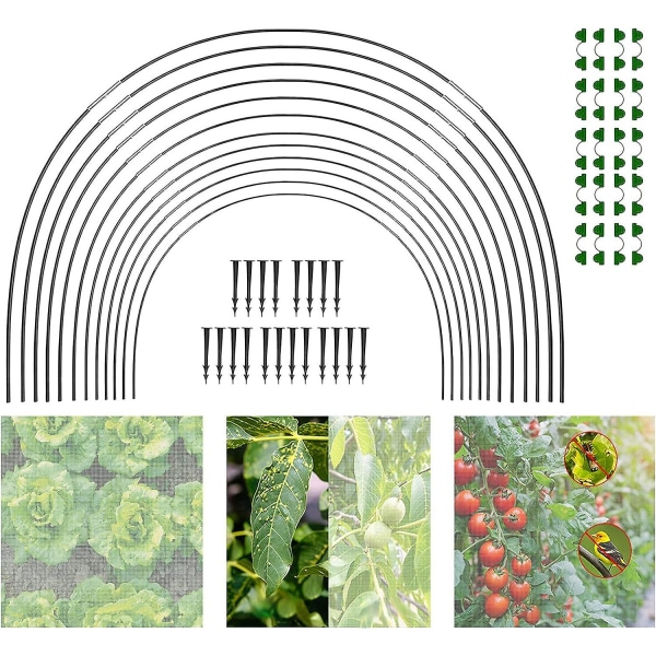 Drivhusbuer til net, drivhusbuer drivhusramme, drivhusbuer, DIY drivhusbuehussæt, polytunnelstøtteramme til have 30stk (10stk)