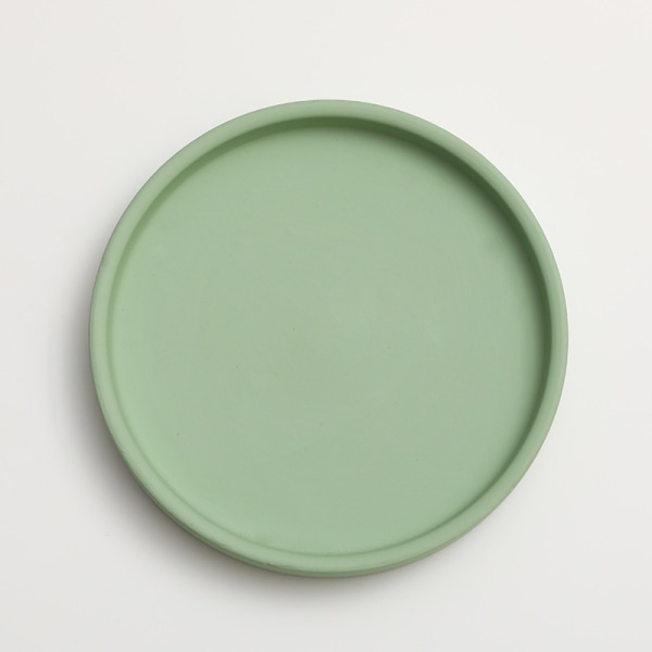 Keraaminen pyöreä kukkaruukun vesialusta koriste Morandi-pigmentin polttopohja paksuuntunut tyyny vedenvarastointialusta Avocado Green 15*2cm (inner diameter 13.5cm)