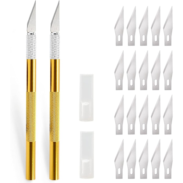 2 stycken skalpeller med 20 blad, precisionsskärkniv, ZQKLA
