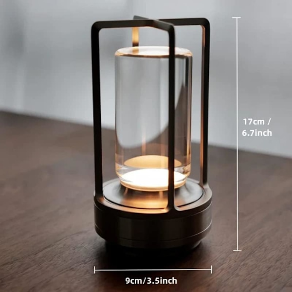 Sladdlös I-formad metallisk bordslampa med touchsensor, 3 färger dimbar laddningsbar skrivbordslampa Silver B-1pc