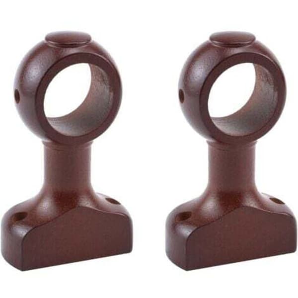 Gardinstångsfästen i trä 2-pack 1,5 tum Brun