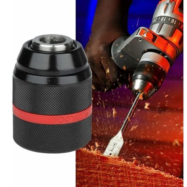 Nøkkelfri borepatron 1/2-20UNF 213mm for batteridrill, hånddrill, multifunksjonell med automatisk låsing