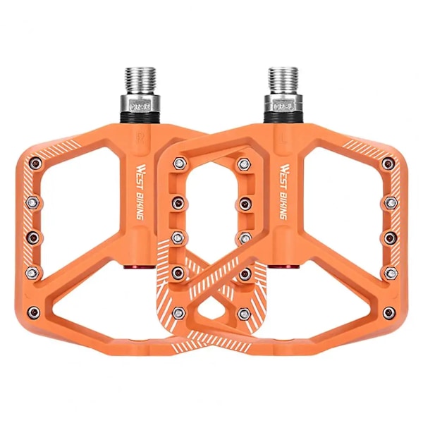 pair of riding pedals Widened tread Anti-slip repair pedals Flat pedals Bicycle parts Accessories Orange