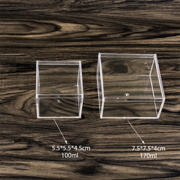 Fyrkantig transparent plastbehållare Betta avelslåda Mini kan A6