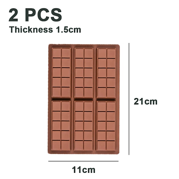 2-pakkauksen silikonimuotti suklaakakkuja varten