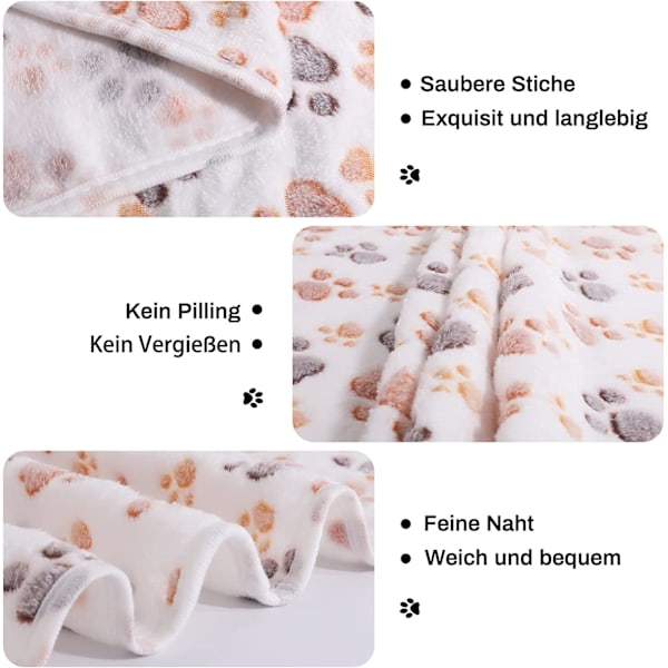 Hundeteppe Katteteppe Vaskbart og Mykt 3-pak Mykt Varm Fleece Kjæledyrteppe for Små Mellomstore Hunder Katter Kjæledyrteppe Sovematte for Sofa Seng Pote