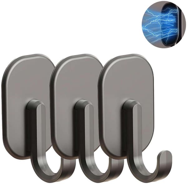 3 Magnetiske Kroge - 3.8*3.2*6.5 cm, Multifunktionel - til Køleskab, Grill, Sikker - Boligtilbehør - Sort