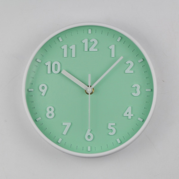 Modern Enkel Väggklocka 8 Tum Godisfärg Tyst För Tidsklockor Prydnader För Hem Sovrum Sovsal Vardagsrum Dekoration Mint green