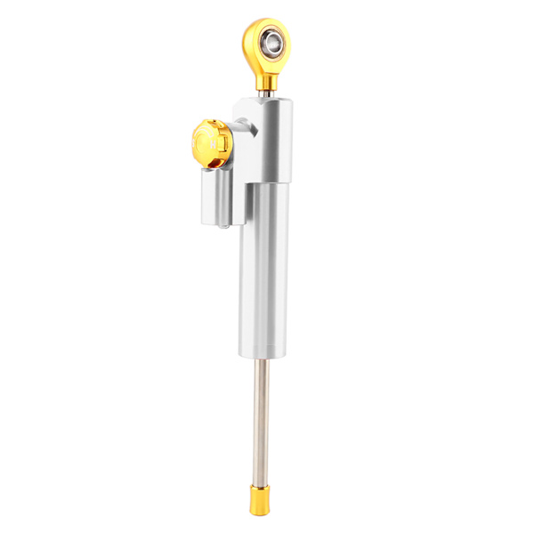 Universal motorsykkel styre aluminiumlegering styredemper stabilisator sikkerhetskontroll (sølv)