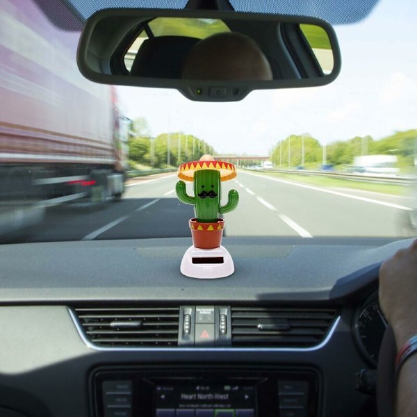 Bilpynt Dansende Ristende Hode Auto Dashbord Dekor Bil Tilbehør (Kaktus)