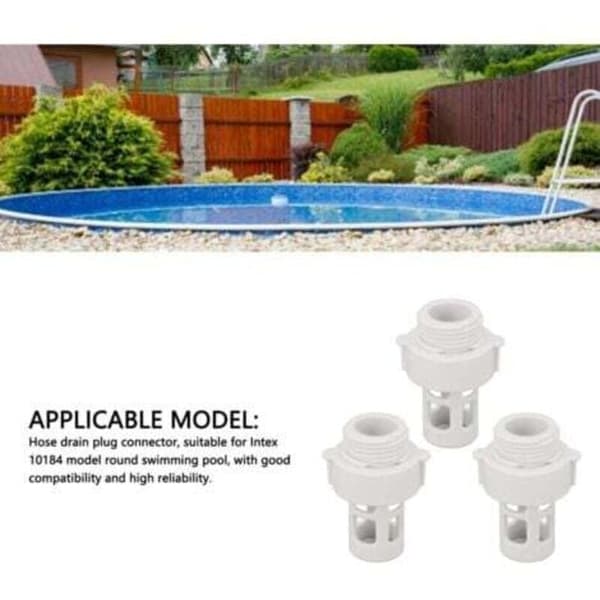Pool Slange Afløbsforbindelse 3 stk 25 mm Gevindadapter til Intex Runde Pools 10184