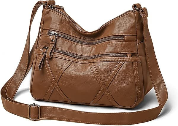 Women's Multi-pocket Casual Crossbody Shoulder Bag Messenger Bag for Everyday Use, Waterproof (Medium)