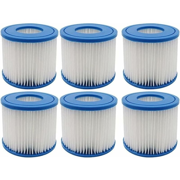 6-pack Spa- och Poolfilter - Typ D - Ersättningsfilterpatron för Summer Waves