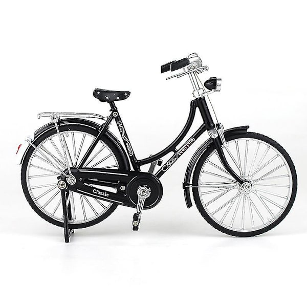 1:10 Legering Klassisk Retro Cykel Modell Prydnad - Svart Kvinna Stil Black Woman Style