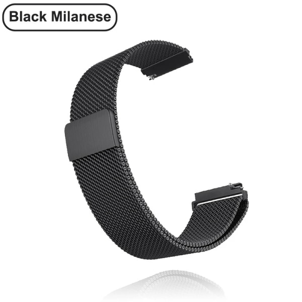 18 mm 20 mm 22 mm metallrem for Garmin Vivoactive 3 4 4s Band Watch Venu 2 2s SQ Forerunner 645 Armbånd Silikonløkke Nylon håndled Metall Svart Metal Black For Garmin Venu SQ