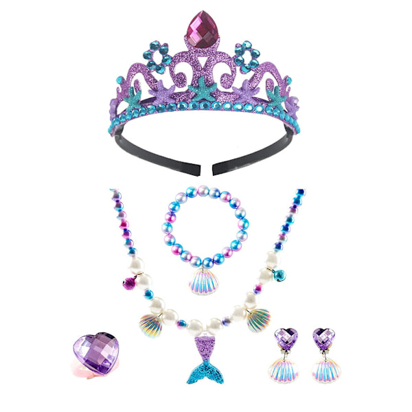 Flickans Lilla Sjöjungfrun Ariel Prinsessklänning Cosplay Kostym Barnfestföreställning Kläder PHX002A one size