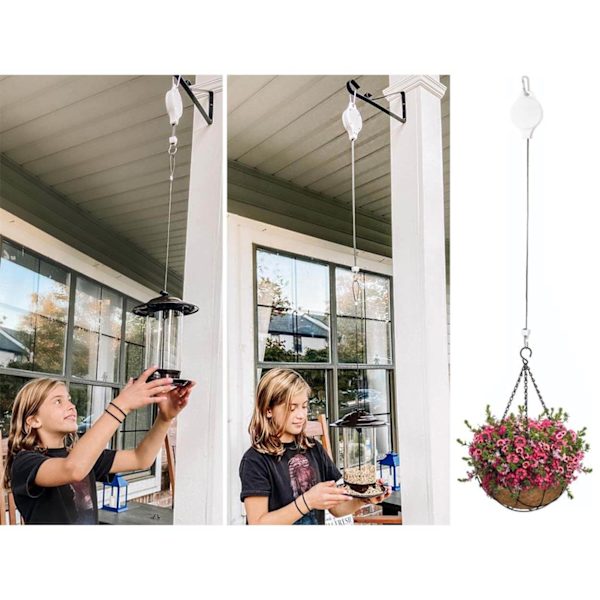 RY-2st Justerbara Hängkrokar för Blomkrukor | Hissbara Hängare vit white