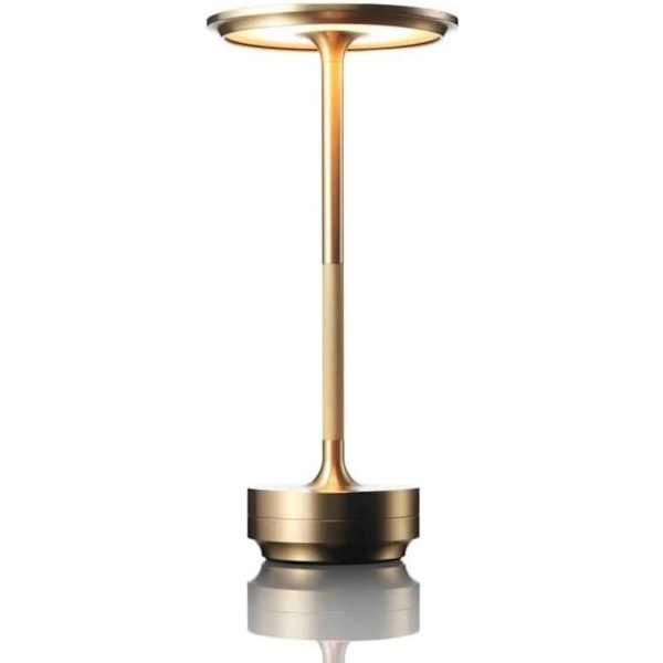 Sladdlös I-formad metallisk bordslampa med touchsensor, 3 färger dimbar laddningsbar skrivbordslampa Gold A-1pc