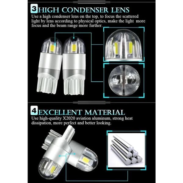 LED sidemarkeringslys 12v 6000k hvid til bil motorcykel