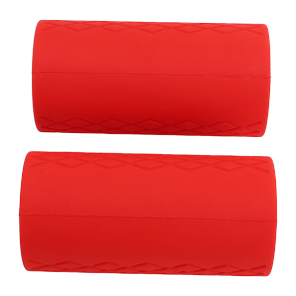 Par Barbell Grepp Bar Grepp Silikon Anti-Slip Tjockna Hantelgrepp för Viktlyftning Muskeluppbyggnad Röd
