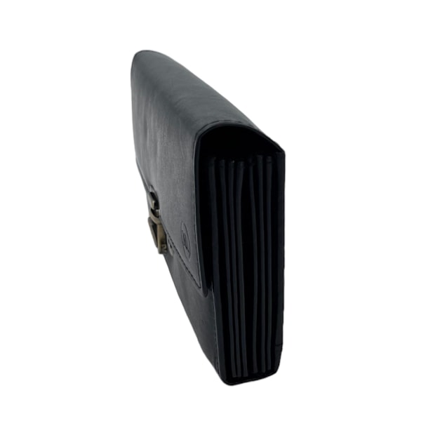 Taxilommebok med stort utbrettbart rom, skinn Svart Black one size