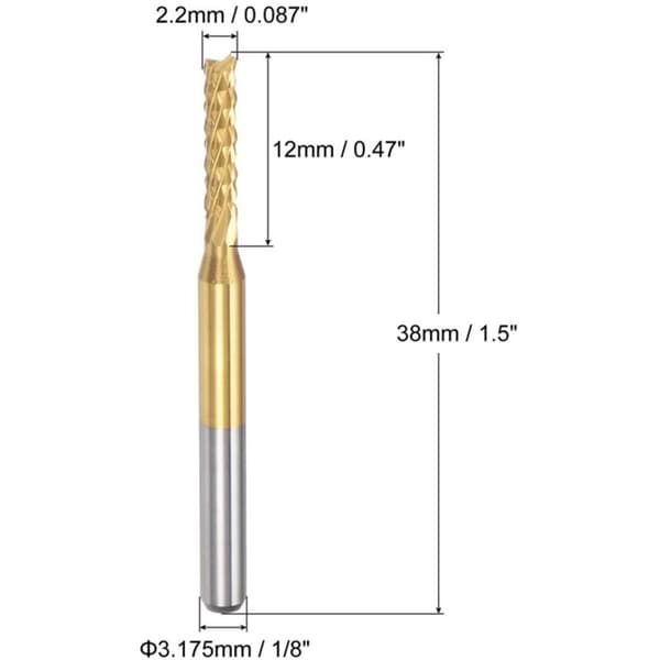10st Titankarbid Gravyrbitar för PCB-maskin 1/8 tums skaft 2,2 mm