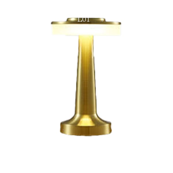 Retro barbordlampe skrivebords nattlys lading utendørs musikk restaurant bordlampe atmosfærelys E Gold