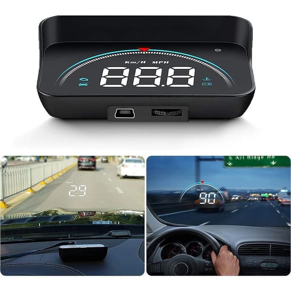 M8 3,5 tommer OBD2 HUD Head-Up Display til bil, Sort - Kompatibel med de fleste biler