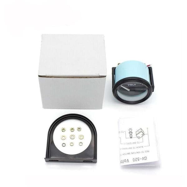 Universal 12V Voltmeter Måler 52mm/2in (8-16V) til Bil, Kompatibel med de fleste køretøjer