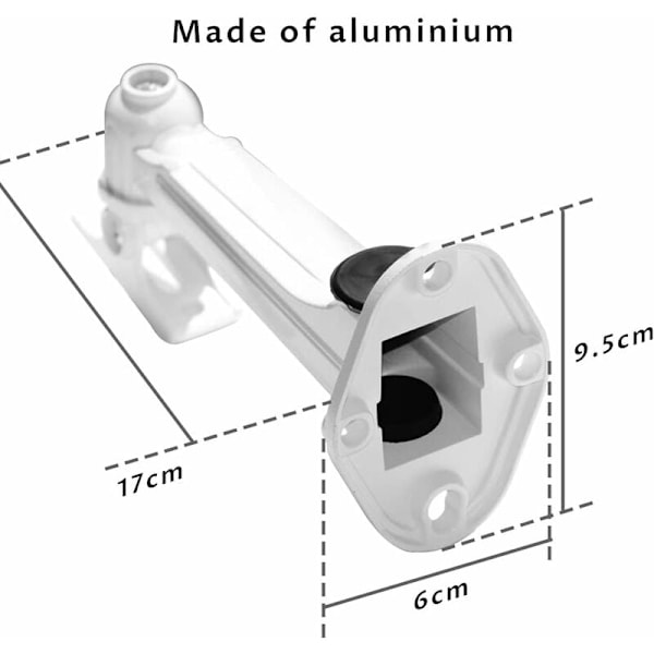 Mini Projektor Väggfäste, Last 3kg Längd 16-20cm Aluminiummaterial, för CCTV/Kamera/Projektor/Webbkamera - 360° Rotation (Vit)