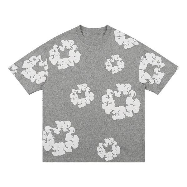 Denim Tears kesäinen lyhythihainen vaatesetti miehille, harmaa harmaa MM Grey M