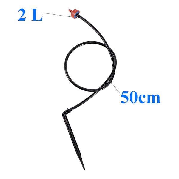 10 uppsättningar droppbevattningssystem för krukväxter i växthus med 1-vägs armbågspil 2/4/8 l/h Droppare dropavgivande kit