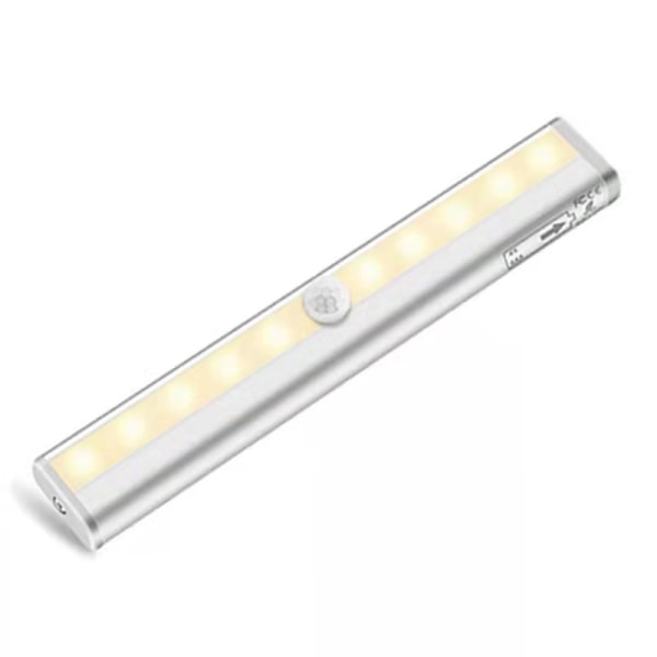 LED-timerfunktion lampa justerbar batterimodell långt skåp ljus med fjärrkontroll smart magnetisk nattlampa Sensor Warm 1pc