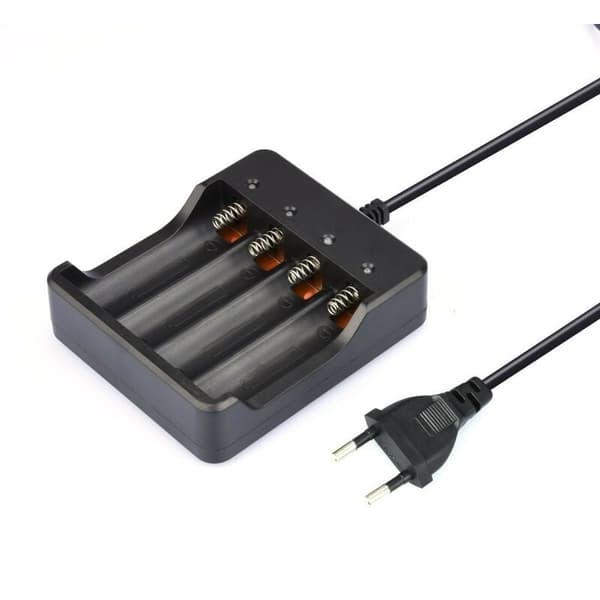 Hurtigoplader til AA, AAA batterier. Egnet til batterier: 10440, 14500, 17670, 18650, 18700.