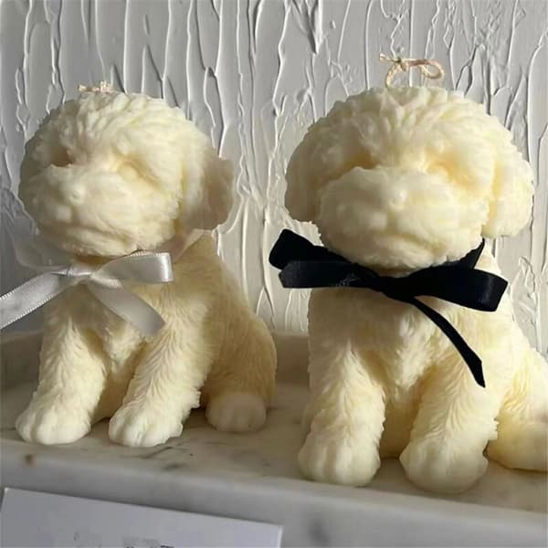 Hunde Lysform Silikone Udstoppede Dyr Hvalpe Sojavoks Lysform Boligindretning