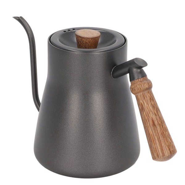 850 ml rostfritt stål kaffedropp vattenkokare tunn mun med trä