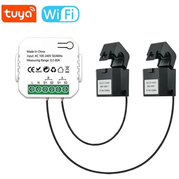 Smart WiFi Energimåler med Solcelleovervågning - Kompatibel med Tuya, Zigbee Version