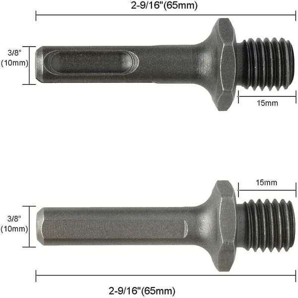 M14 utvendig gjenge til SDS Plus innvendig og innvendig trekantadapter for drill slipemaskin