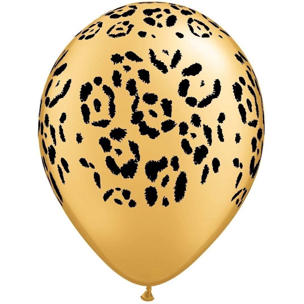 Leopardmønstrede ballonger - gull - 10 stk