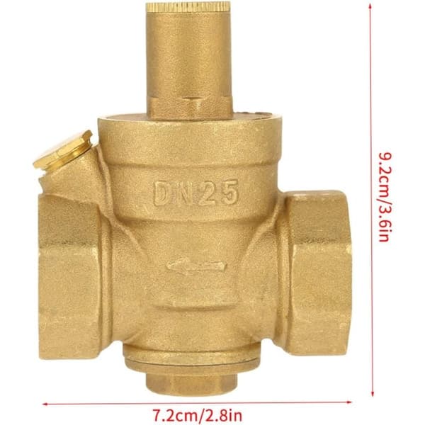 Vanntrykksregulator, Vanntrykksreduserer 1 stk Justerbar Messing Trykkreduserende Ventil Regulator Gjenge DN25 1\"