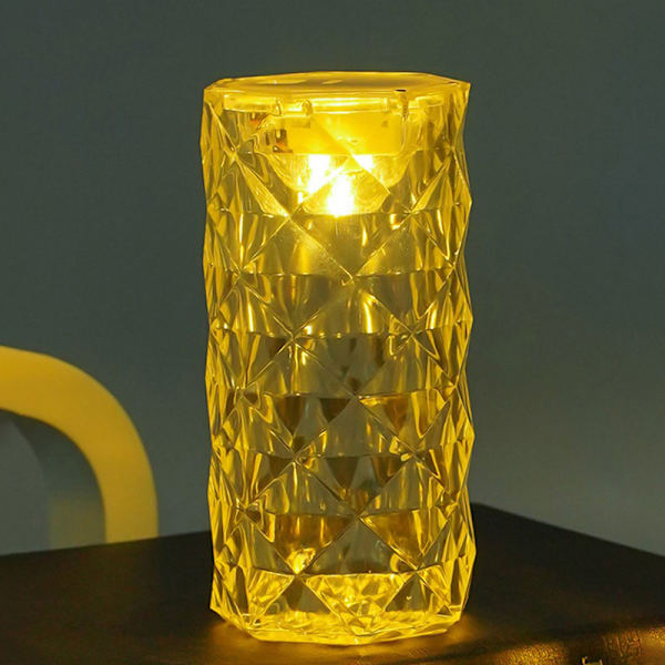 Kristal Bordslampe LED Bar Lampe Touch Golden Skrivebordslampe Gult Lys