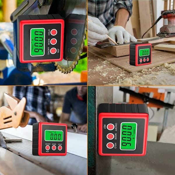Digitalt vater, LCD, magnetisk base, IP54, rød