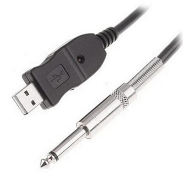 Plug and Play 3M USB Gitarrbas till USB 6.3mm Länkkabeladapter PC Inspelning USB Gitarrkabel[D]