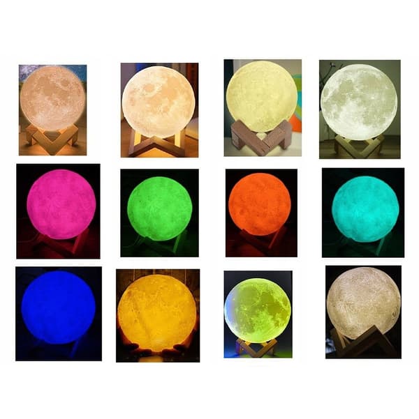 Månelampe 15cm justerbar farve multicolor natlampe