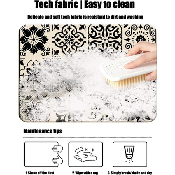 (30 x 40 CM, Grått Trykk) Oppvaskmatte, Absorberende Oppvaskmatte i Nan