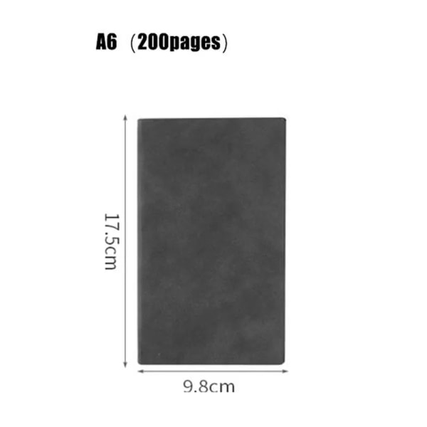 A4 A6 notesbog Fortykkende stor notesbog Blødt læder Ultratyk vandret linje/tom dagbog notesbog 416 sider/200 sider A6 200 A6 200pages Blank pages