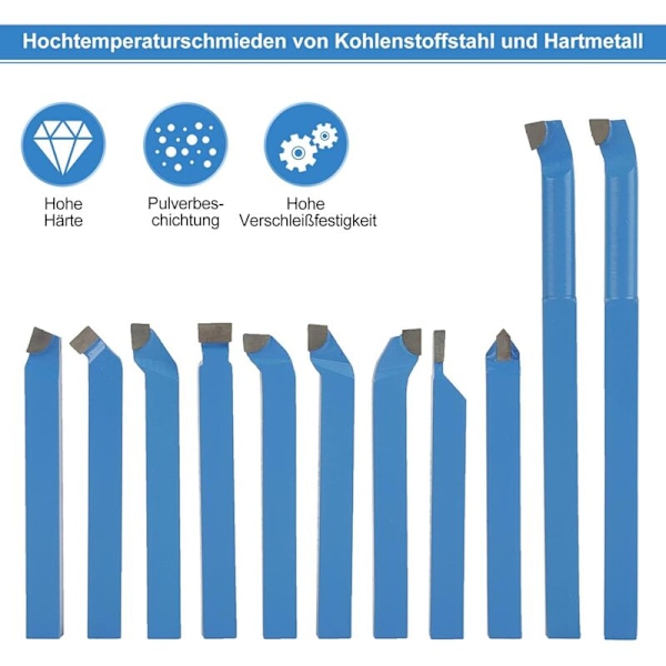 11 kpl Sorvaustyökalusetti Metallikärkinen Sorvaustyökalu Sorvaustyökalusetti Sorvaustyökalu Uritustyökalu 8 x 8 mm