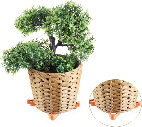 12 blomkruksfötter - triangulära planteringsfötter, halkfria, andningsbara - för utomhuskrukor - 7*5,5*2 cm - Orange