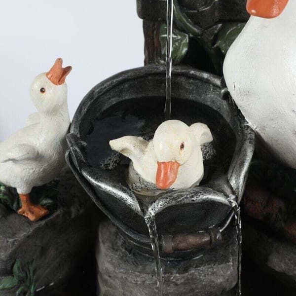 Solar Resin Andefontene Hagedekorasjonsstatue